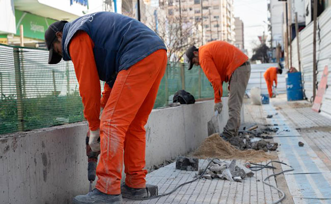 La renovación de la peatonal Laprida ya supera el 90% de avance